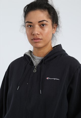 90S CHAMPION EMBROIDERED SPELL OUT ZIPPED HOODIE
