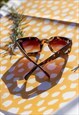 MATTE TORTOISE SHELL CHUNKY BEVELLED SQUARE SUNGLASSES