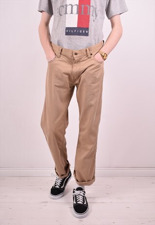 POLO RALPH LAUREN MENS VINTAGE JEANS W34 L32 BROWN 90S