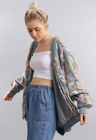 VINTAGE PATTERNED SILK BOMBER JACKET Z461