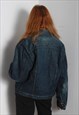 VINTAGE WRANGLER HEAVY QUILTED DENIM JACKET WOMENS - BLUE