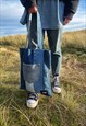JUST HARRY TOTE BAG IN PANELLED DENIM