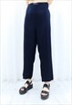 90s Vintage Navy High Waisted Trousers (Size XXL)