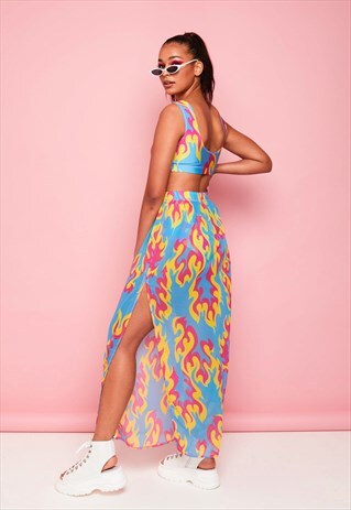 SHEER FLAME SKIRT