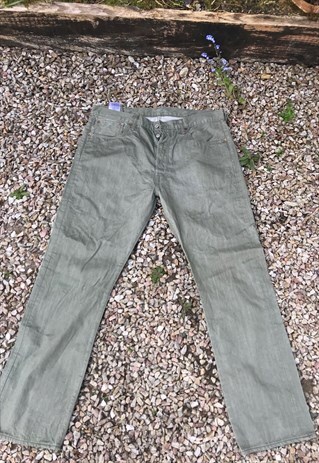 VINTAGE 90'S FOREST GREEN BUTTON FLY LEVI 501 JEANS