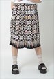 VINTAGE STRETCHY WAIST MIDI WOMEN SHORTS IN MIXED PRINT S/M