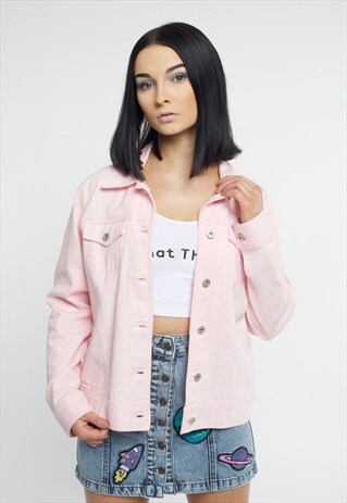 'OLIVIA' PASTEL PINK DENIM VINTAGE JACKET