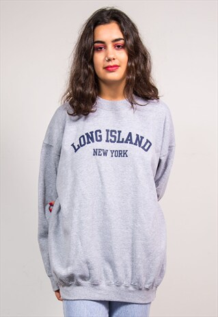 90'S VINTAGE GREY LONG ISLAND NEW YORK SWEATSHIRT