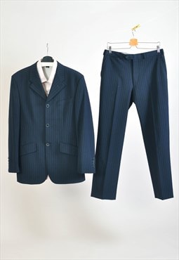 Vintage 90s striped navy suit