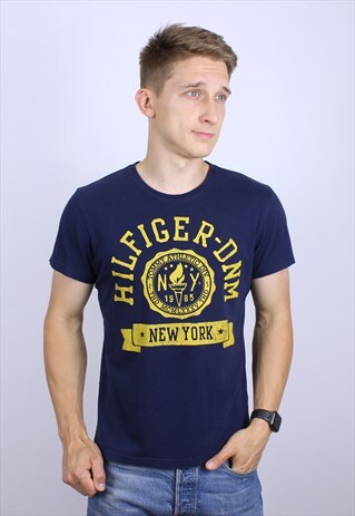 VINTAGE TOMMY HILFIGER MENS LOGO T-SHIRT TOP