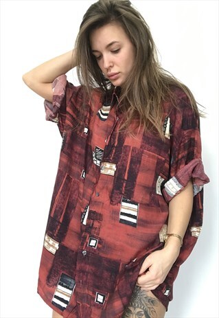 PATTERNED OVERSIZED RETRO VINTAGE UNISEX FESTIVAL SHIRT