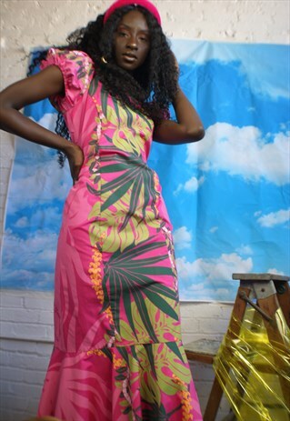 PINK VINTAGE HAWAIIAN MERMAID DRESS