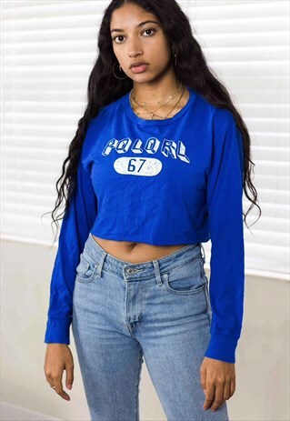 VINTAGE RALPH LAUREN REWORKED CROP TOP LOGO 90S X 4.2