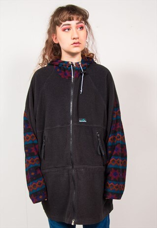 VINTAGE 90'S BLACK FLEECE JACKET
