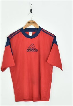 Vintage Adidas T-Shirt Red Small