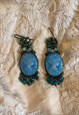 Gold vintage baroque cameo regency style hook earrings