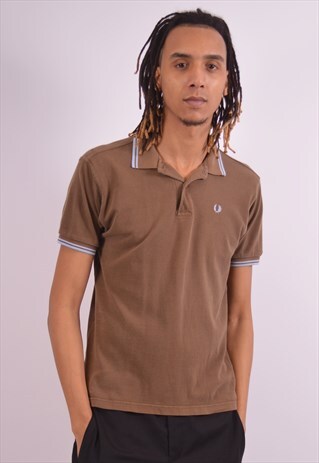 VINTAGE FRED PERRY POLO SHIRT BROWN