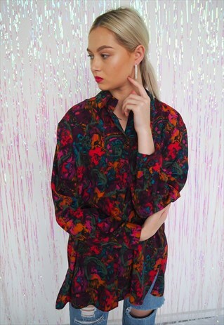 VINTAGE COLOURFUL PATTERNED BUTTON UP SHIRT
