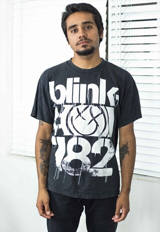 VINTAGE BLINK 182 T-SHIRT ROCK LOGO 90S L 8.3