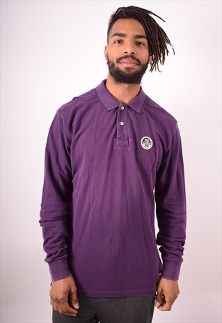 NORTH SAILS MENS VINTAGE POLO SHIRT LONG SLEEVE XL 90S