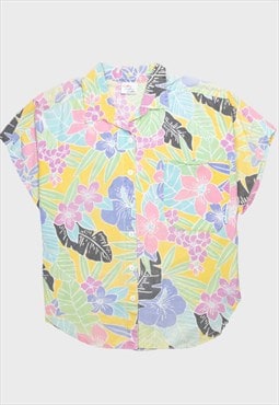 Pastel multi '80s tropical short sleeve Hawaiian Shirt
