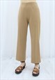 90S VINTAGE BEIGE HIGH WAISTED TROUSERS CULOTTES