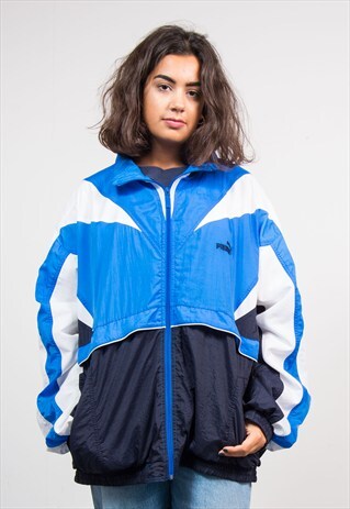 VINTAGE 90'S BLUE PUMA TRACKSUIT TOP JACKET