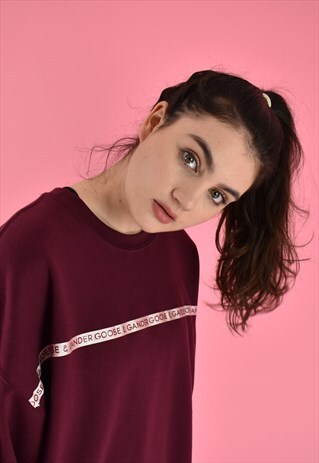 G&G UNISEX MAROON WRITING RIBBON SWEAT