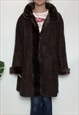 Afghan jacket y2k fur lining deadstock brown suede 
