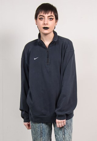 NIKE 90'S BLUE QUARTER ZIP SWEATSHIRT