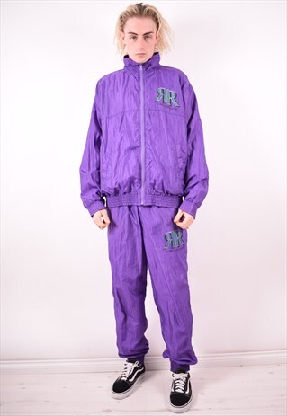 CERRUTI 1881 MENS VINTAGE FULL TRACKSUIT XL PURPLE 90S