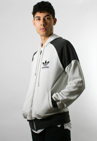 ADIDAS VINTAGE ZIP UP HOODIE / SWEATSHIRT, M