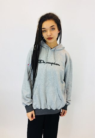 VINTAGE CHAMPION BIG LOGO EMBROIDERED HOODIE