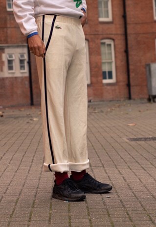 VINTAGE LACOSTE TRACKSUIT BOTTOMS IN CREAM