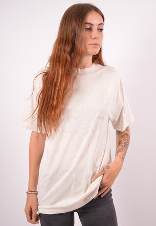 VINTAGE FILA T-SHIRT TOP BEIGE