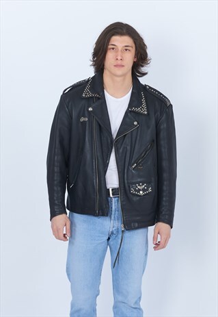 VINTAGE DHAGA LEATHER BIKER JACKET