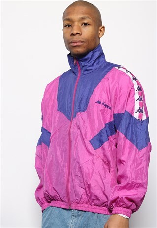 VINTAGE KAPPA PINK TAPE LOGO JACKET