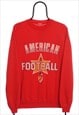 Vintage American Football Red Sweatshirt Mens