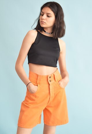 80'S RETRO HIGH WAIST FESTIVAL DENIM SHORTS