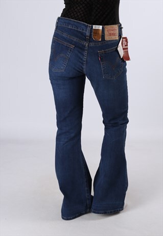 LEVIS 544 DENIM SUPER LOW FLARED LEGS JEANS UK 12 (B2O)