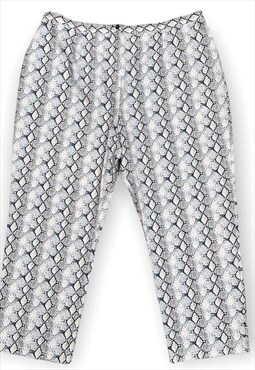 Vintage Y2K Animal Print Trousers Plus Size UK 30 00s 90s