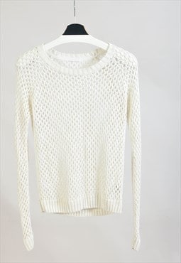 Vintage 00s crocheted jumper in white
