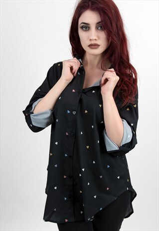'SUNSETS' FLOATY HEART PATTERNED BLOUSE
