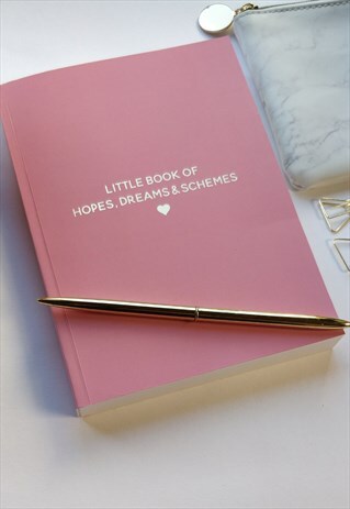 HOPES, DREAMS & SCHEMES PINK AND GOLD FOIL NOTEBOOK