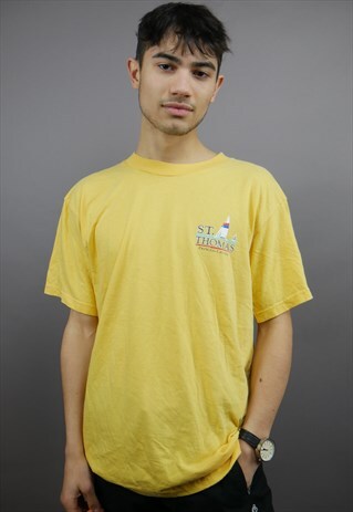 VINTAGE PRINCESS CRUISES TOURIST SOUVENIR T-SHIRT IN YELLOW