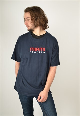 VINTAGE MIAMI FLORIDAL GRAPHIC PRINT T-SHIRT