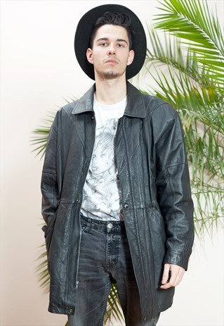 AMAZING OVERSIZED LEATHER PARKA JACKET