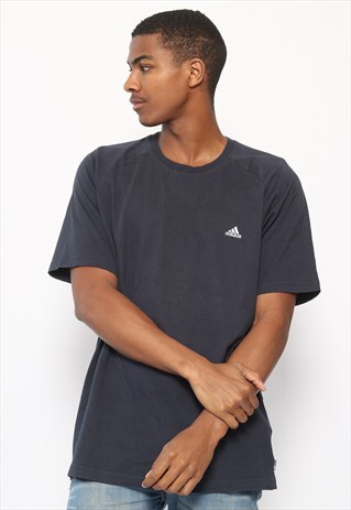 VINTAGE ADIDAS LOGO T-SHIRT NAVY BLUE