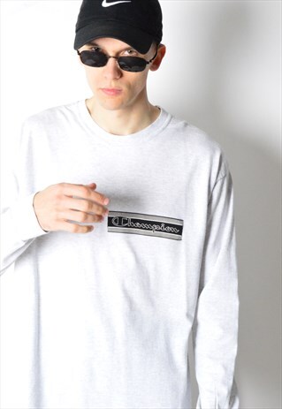 REWORKED VINTAGE GREY LONG SLEEVE SHIRT X CHAMPION