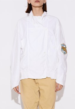Vintage White Windbreaker Sport Jacket